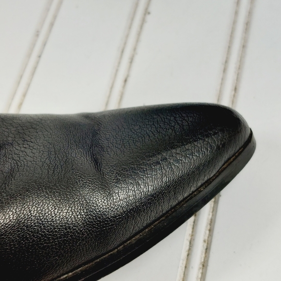 Charles David Black Leather Slip On Cut Out Block Heel Ankle Boots D833 - Picture 12 of 13